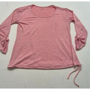 Columbia women's pink 3/4 sleeve pullover top drawstring waist NO SIZE TAG